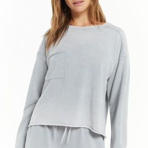 Z supply pocket cropped sweatshirt